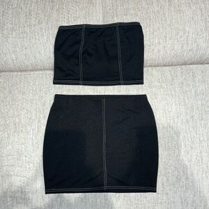 Black 2 Piece Skirt Set
